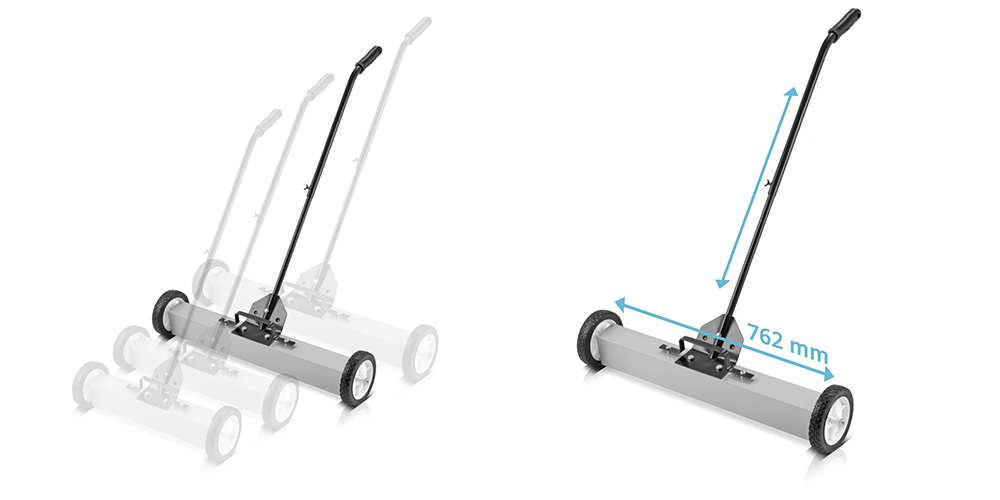 Magnetyczna zamiatarka podłogowa STAHLWERK MBK-30 ST - Kolaż