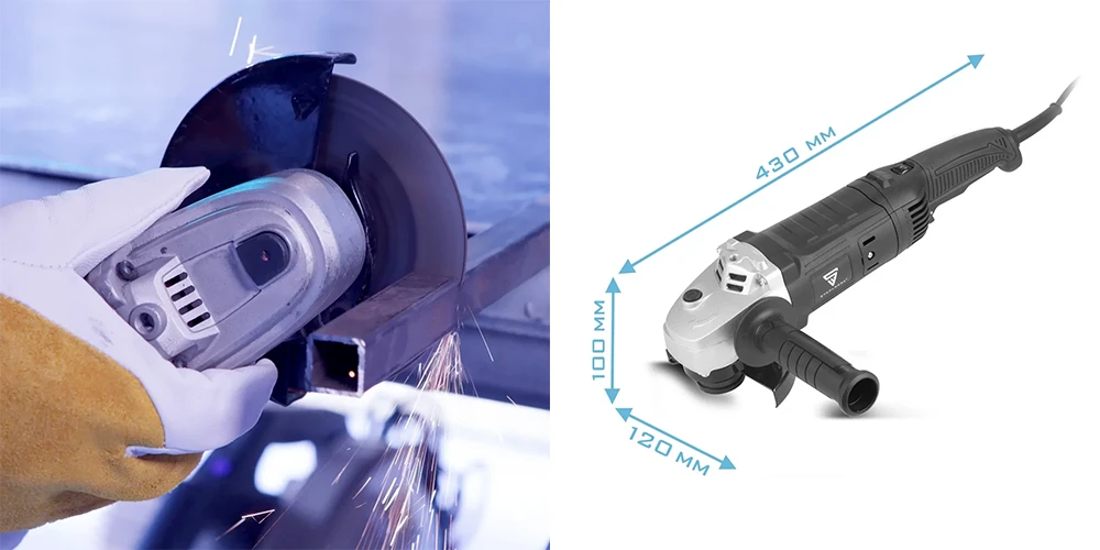Szlifierka kątowa STAHLWERK WS-1600 ST z zestawem 25 tarcz tnących - Kolaż