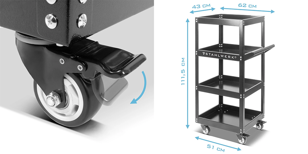 Wózek warsztatowy narzędziowy STAHLWERK ST-1100 - Kolaż