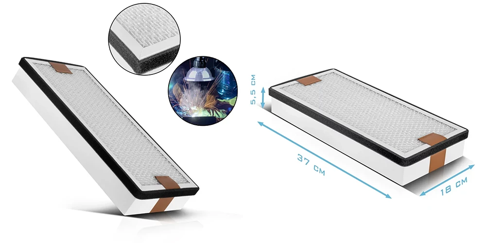 Średni filtr HEPA do systemu odciągu oparów STAHLWERK FE-210 ST - Kolaż