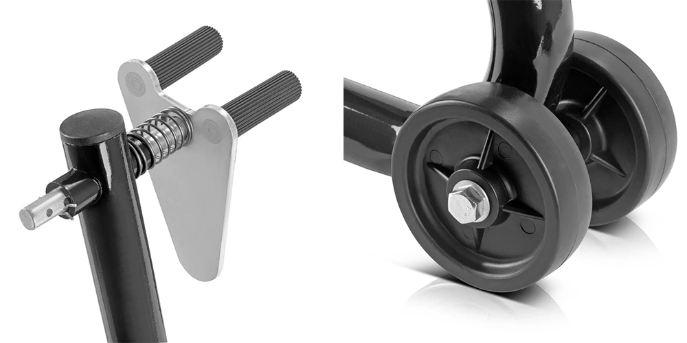 Stojak motocyklowy wahacz koła STAHLWERK - nośność 450 kg - Kolaż