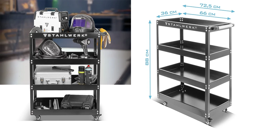Wózek narzędziowy warsztatowy STAHLWERK ST-875 - Kolaż