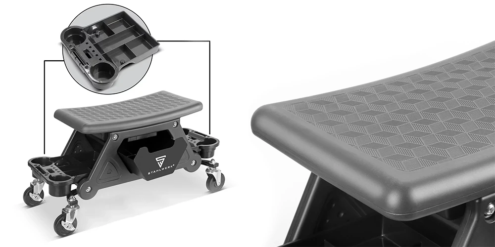 Taboret / stołek warsztatowy STAHLWERK WRS-185 - Kolaz