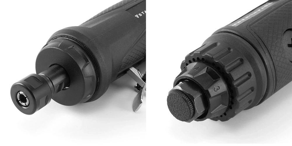 Pneumatyczna szlifierka talerzowa kątowa STAHLWERK DS-2000 ST - 20 000 obr/min - Kolaż