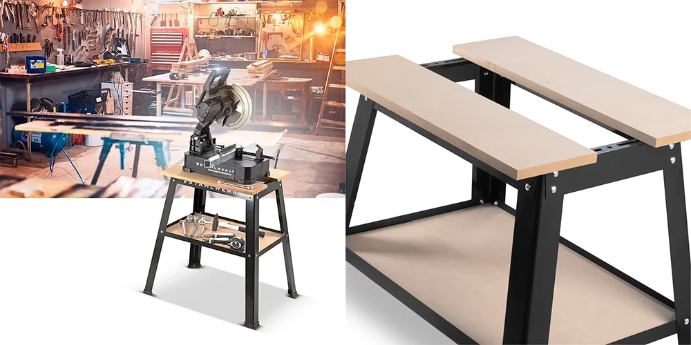 Uniwersalny stojak maszynowy / stół warsztatowy STAHLWERK UM-10 ST - Kolaż