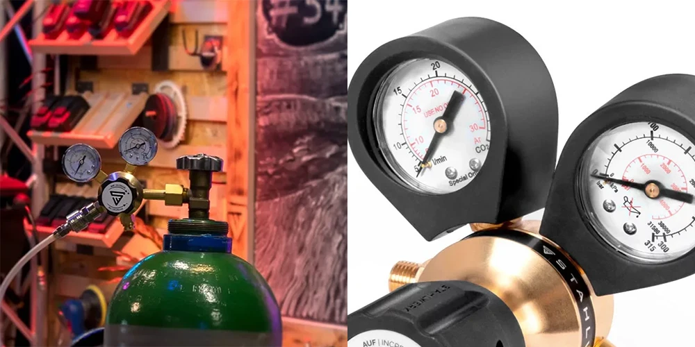 Reduktor ciśnienia do ARGON CO2 200 bar 32l/min STAHLWERK - Kolaż