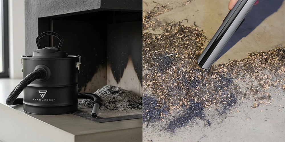 Odkurzacz piecowy do popiołu STAHLWERK AVC-1000 ST - 1000 W | 20 l - Kolaż