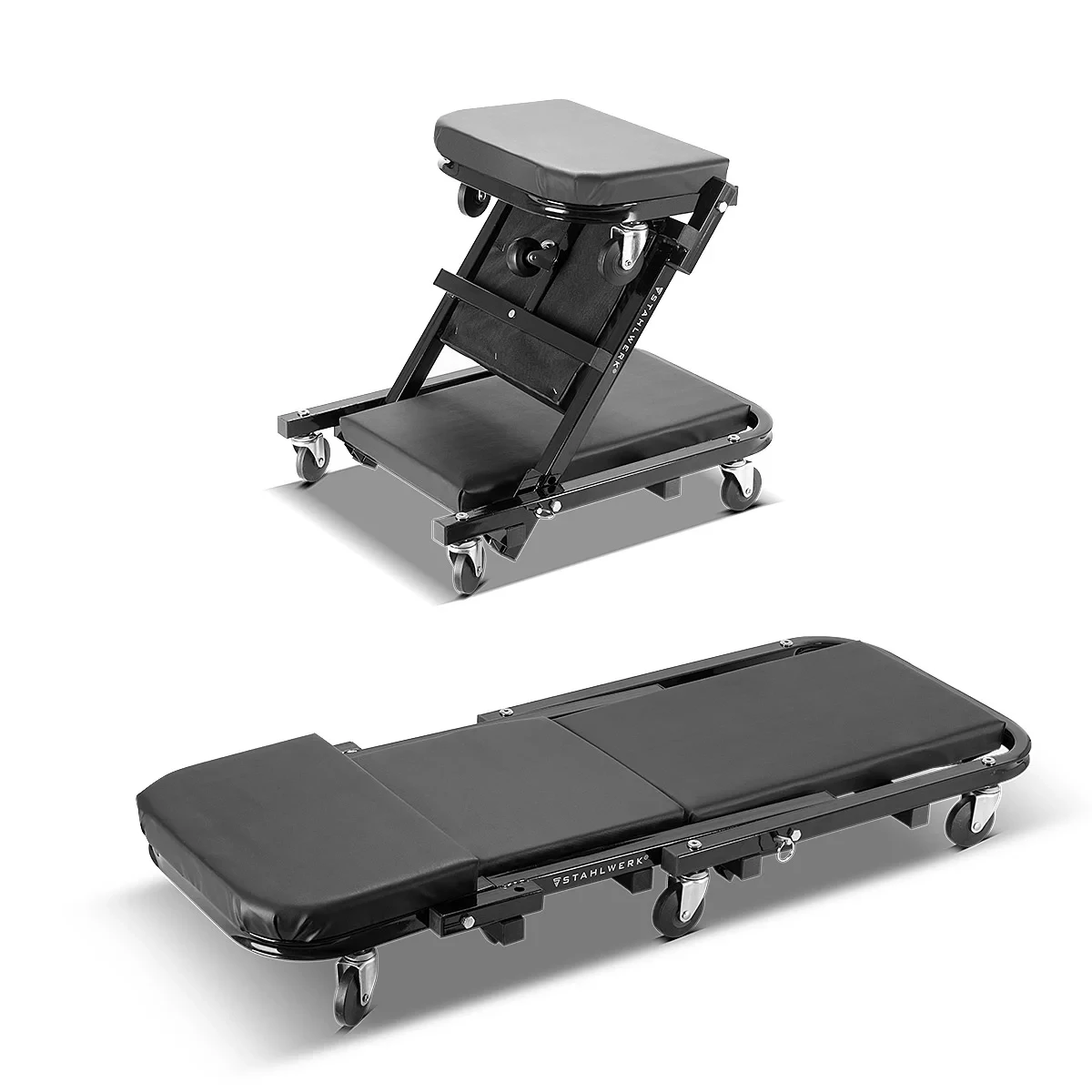 Taboret warsztatowy leżanka 2w1 STAHLWERK FRC-40 ST - udźwig 150 kg - Główne Zdjęcie