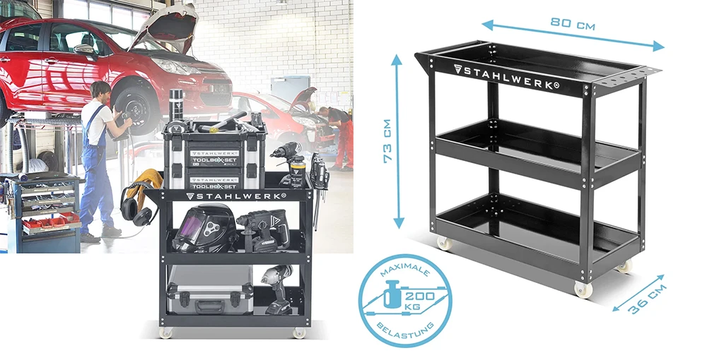 Wózek narzędziowy warsztatowy STAHLWERK TC-3 ST - Kolaż