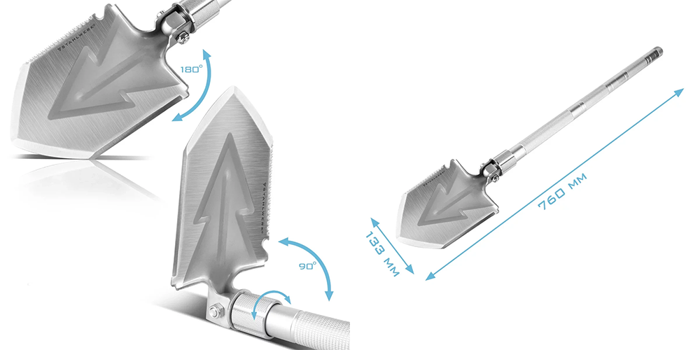 Narzędzie wielofunkcyjne multitool / składany szpadel STAHLWERK - Kolaż