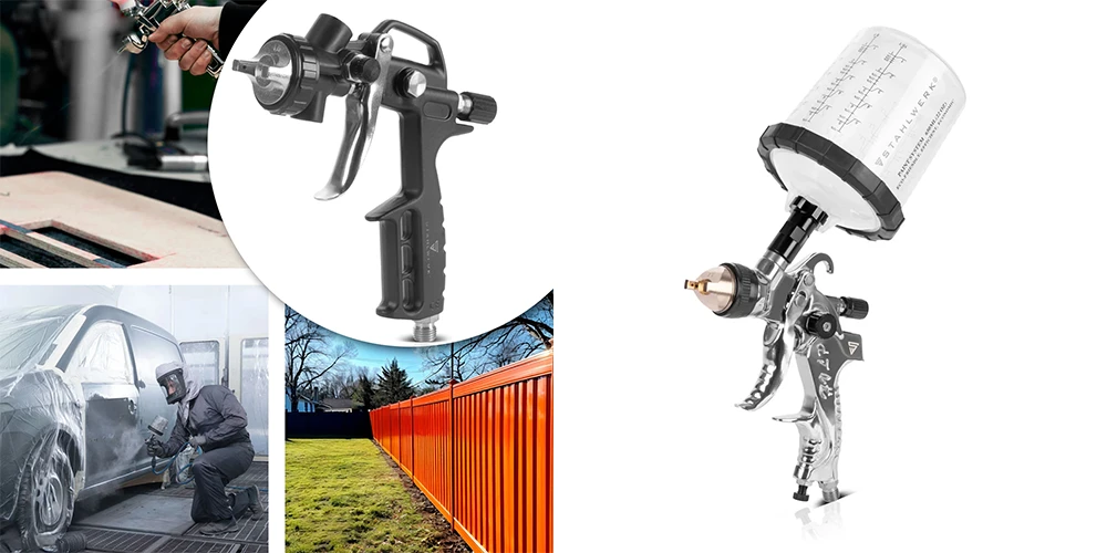 Pistolet natryskowy STAHLWERK HVLP SG-250 ST - Kolaż