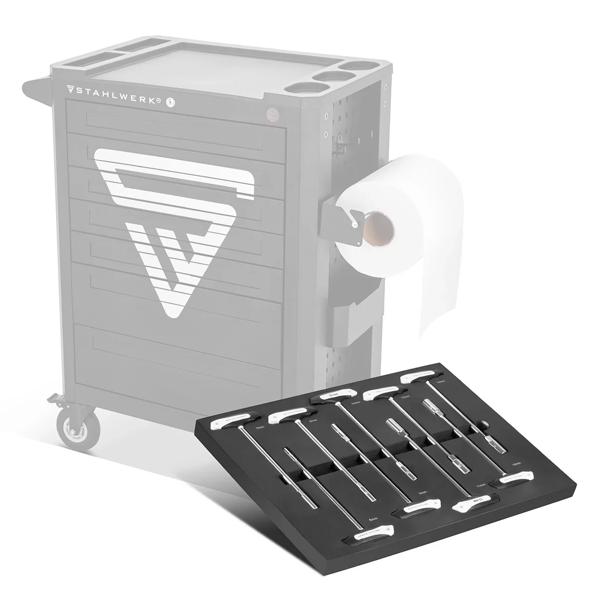 Zestaw kluczy trzpieniowych do wózka warsztatowego STAHLWERK - 9 części - Główne Zdjęcie