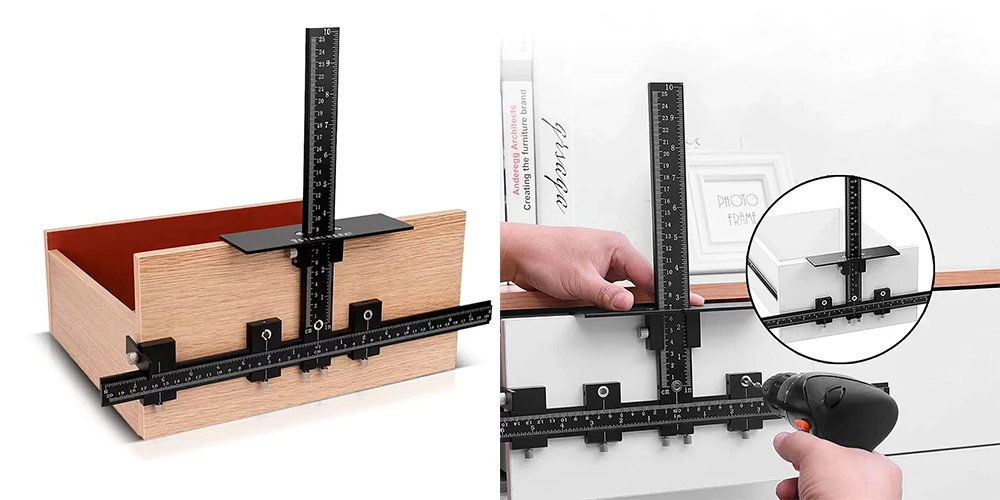 Prowadnica wiertarska z ogranicznikiem STAHLWERK - Kolaż