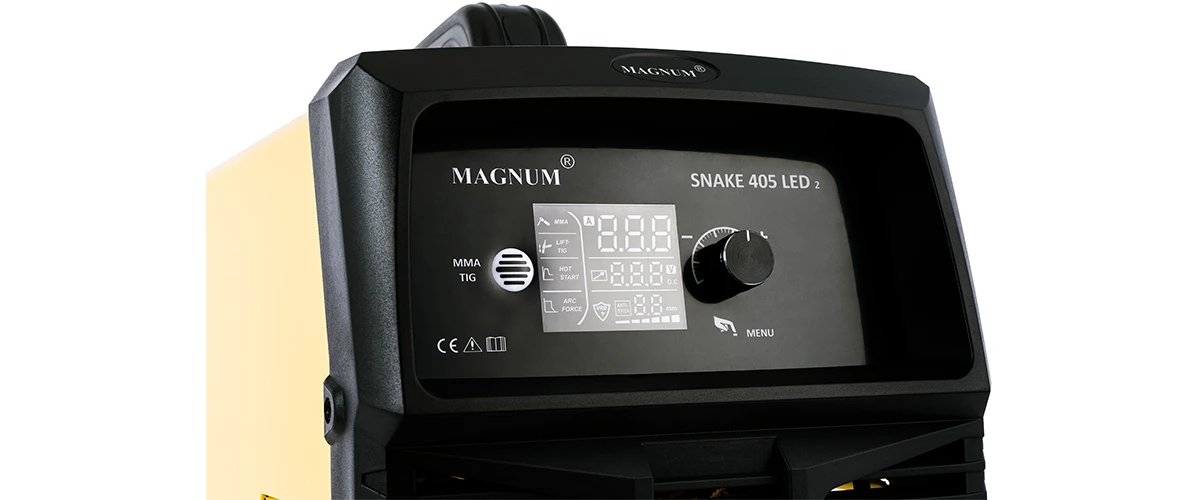 Spawarka inwertorowa MAGNUM Snake 405 LED V2 MMA / TIG LIFT 400A 400V - Panel