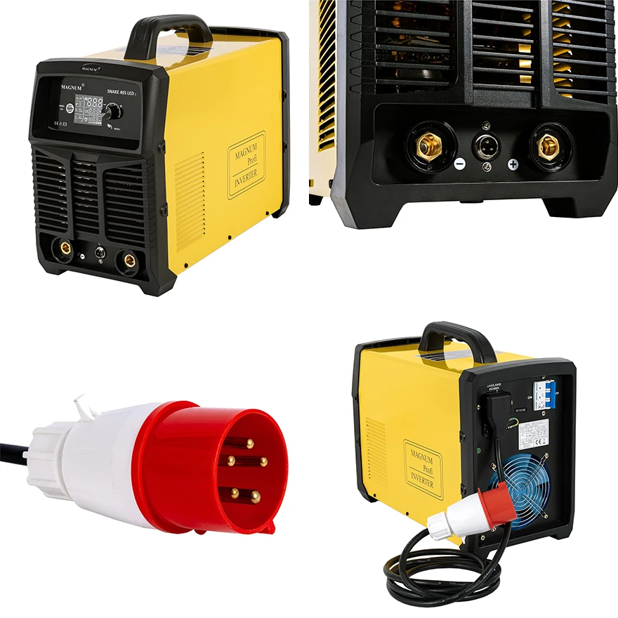 Spawarka inwertorowa MAGNUM Snake 405 LED V2 MMA / TIG LIFT 400A 400V - Kolaż