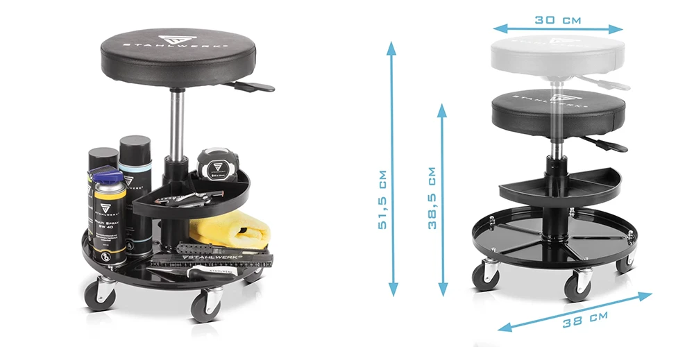 aboret / stołek warsztatowy STAHLWERK WRH-295 ST - Kolaż