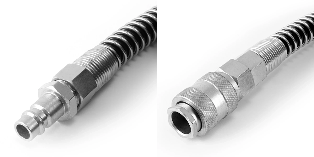 Profesjonalny wąż sprężonego powietrza PU STAHLWERK DS-20 ST 20 m - Kolaż