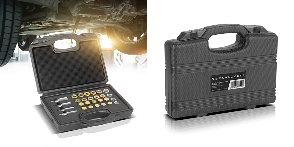 Zestaw naprawczy do gwintów korka spustowego oleju STAHLWERK - Kolaż