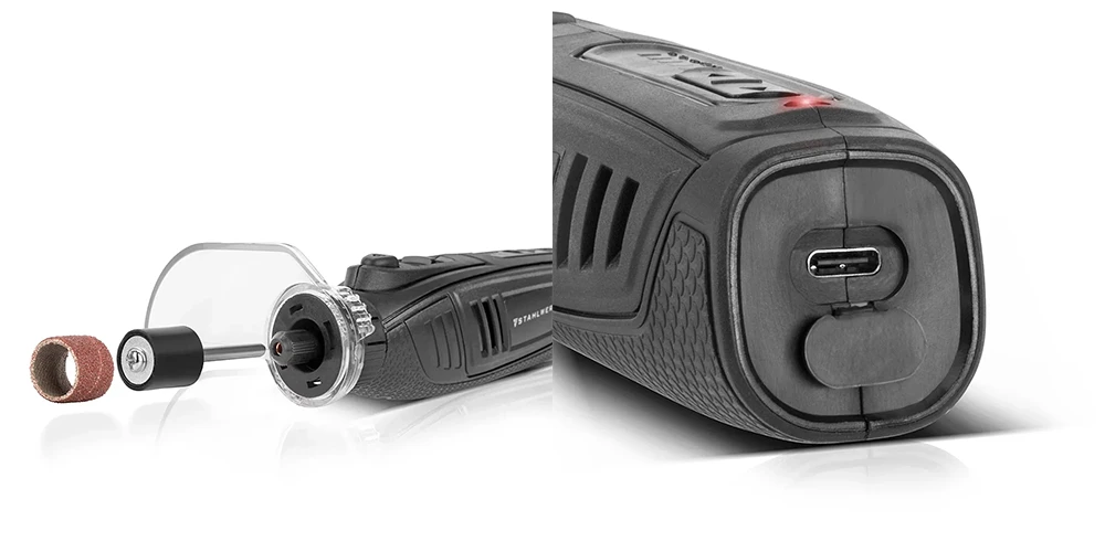 Akumulatorowa szlifierka wielofunkcyjna STAHLWERK AMF-80 ST - 5,000-25,000 rpm - Kolaż