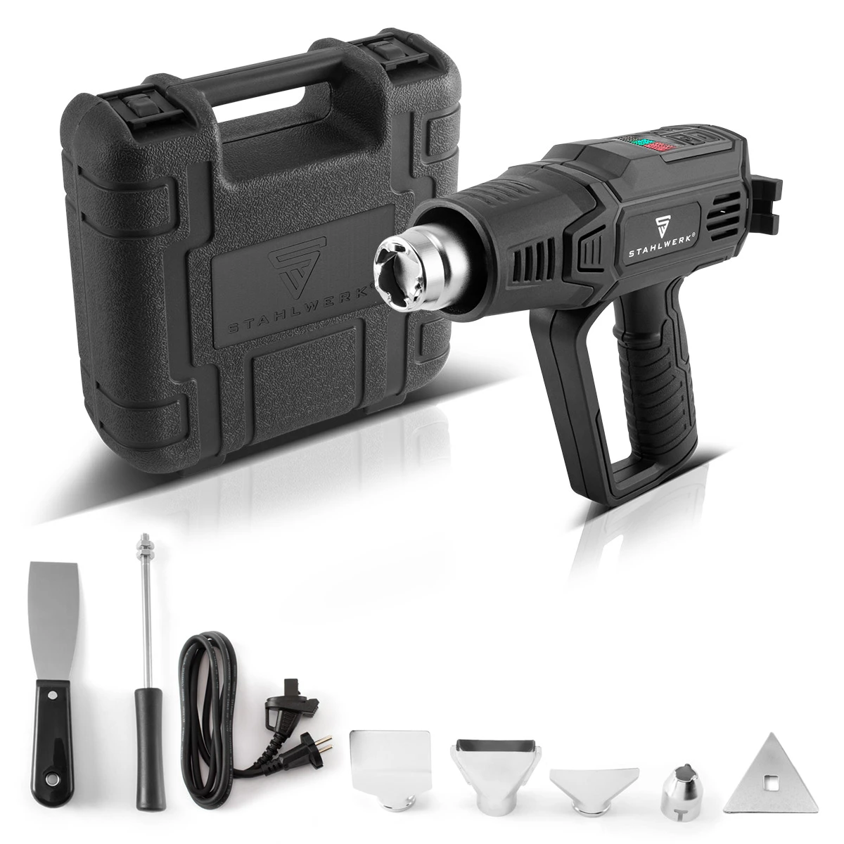 Cyfrowy pistolet na gorące powietrze STAHLWERK HP-2000 PRO 2000 W - Główne Zdjęcie