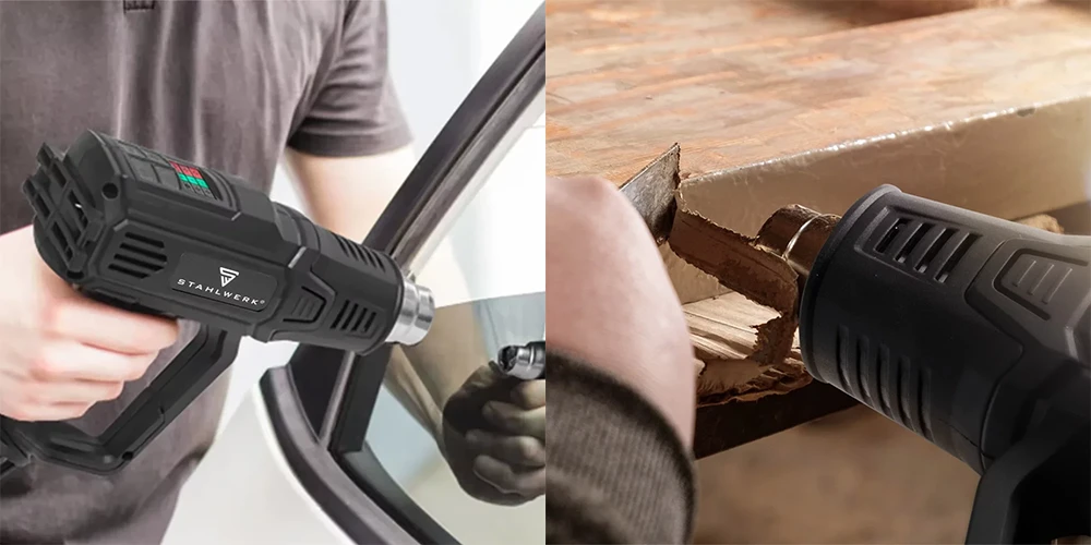 Cyfrowy pistolet na gorące powietrze STAHLWERK HP-2000 PRO 2000 W - Kolaż