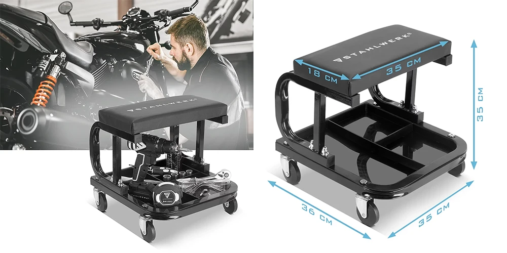 Taboret warsztatowy STAHLWERK WRS-35 ST- Kolaż