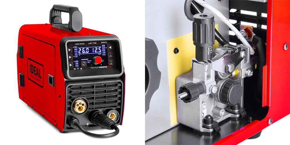 Spawarka Migomat Ideal Tecno MIG 202 LED SYNERGIC - Kolaż
