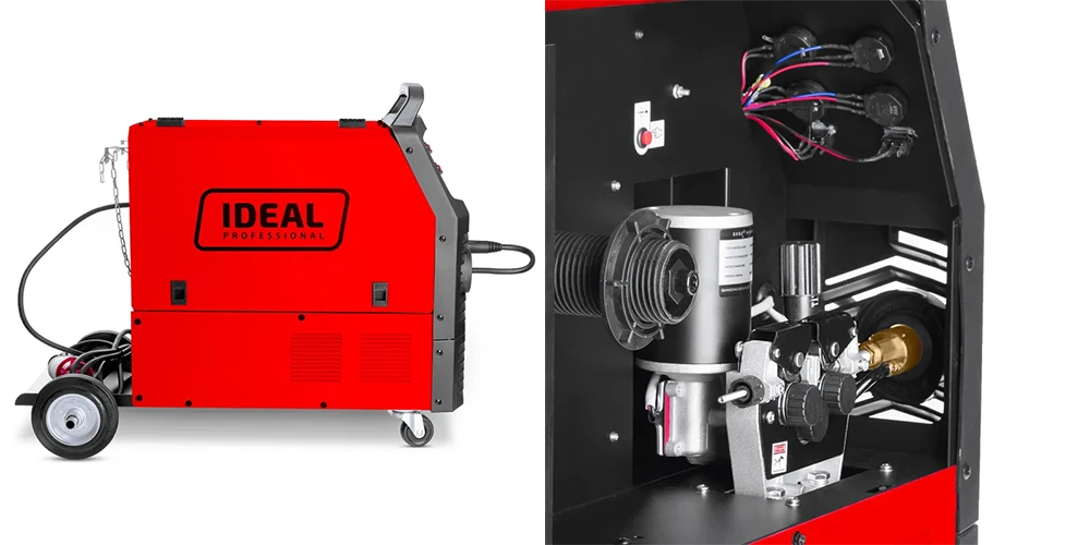 Spawarka Migomat Ideal Tecno MIG 330 4x4 Digital MMA - Kolaż