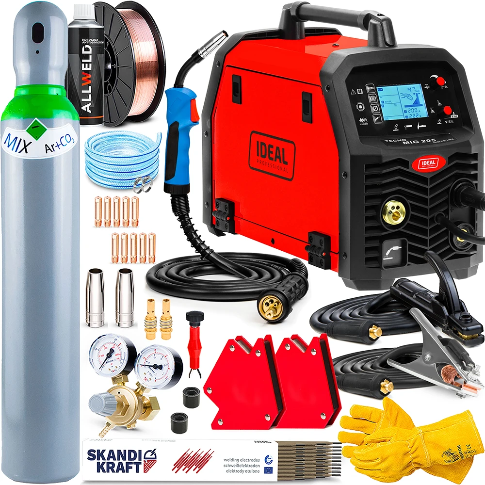  Spawarka Ideal Tecno MIG 205 LCD Synergic 4x4 v3 