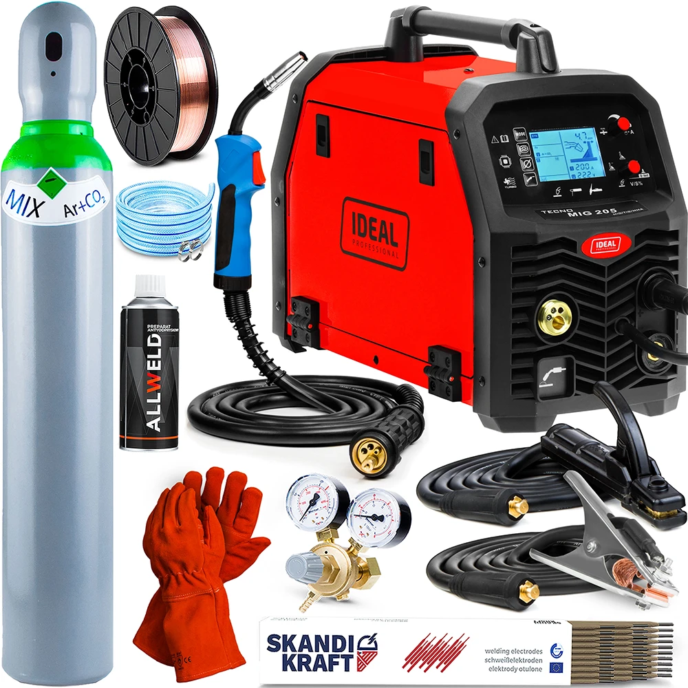  Spawarka Ideal Tecno MIG 205 LCD Synergic 4x4 v3 