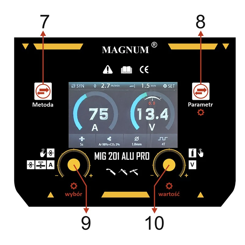 Spawarka inwertorowa Magnum MIG 201 Alu Pro Synergia 230V 200A