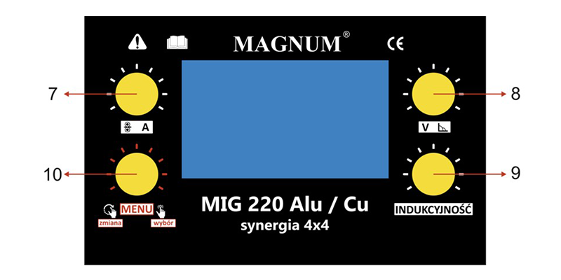 Spawarka migomat Magnum MIG 220 Alu Cu Synergia 4x4 Lutospawanie