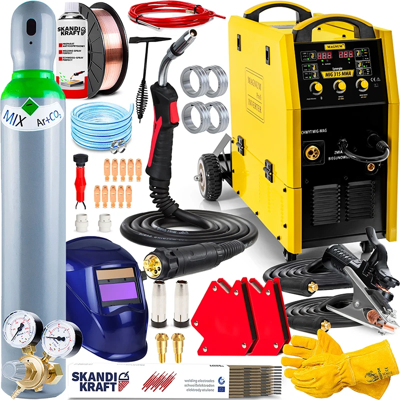Spawarka Migomat Magnum MIG 315 MMA Synergia 400V Spawanie Punktowe Zestaw#3