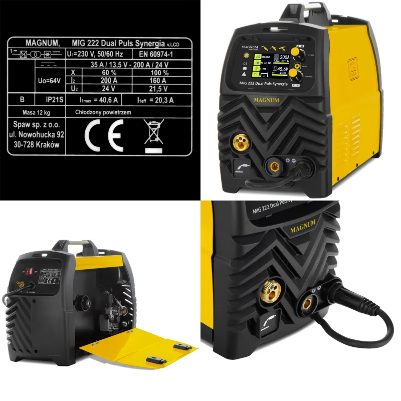 Spawarka Migomat Magnum MIG 222 Dual Puls Synergia LCD