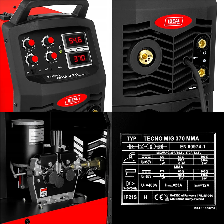 Spawarka Inwertorowa Ideal TECNO MIG 370 4X4 DIGITAL