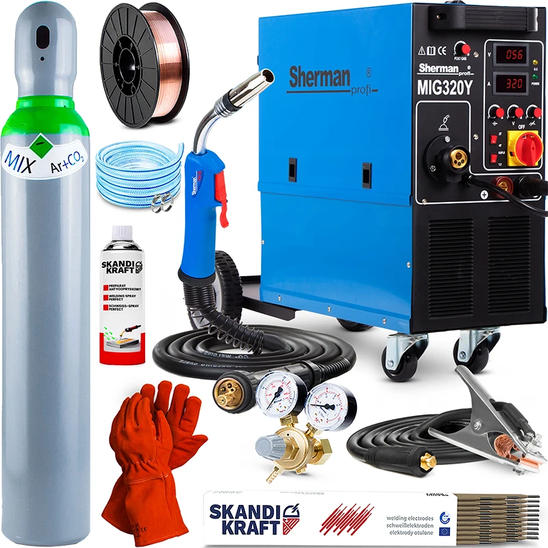 Spawarka Migomat Sherman MIG MAG 320 Y 4 Rolki Lutospawanie Zestaw#1