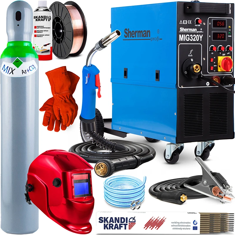 Spawarka Migomat Sherman MIG MAG 320 Y 4 Rolki Lutospawanie Zestaw#1
