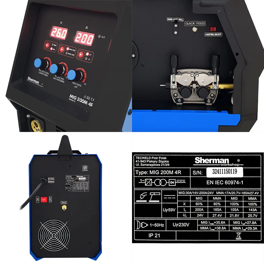 Spawarka Migomat Sherman MIG 200 M Lutospawanie 4R