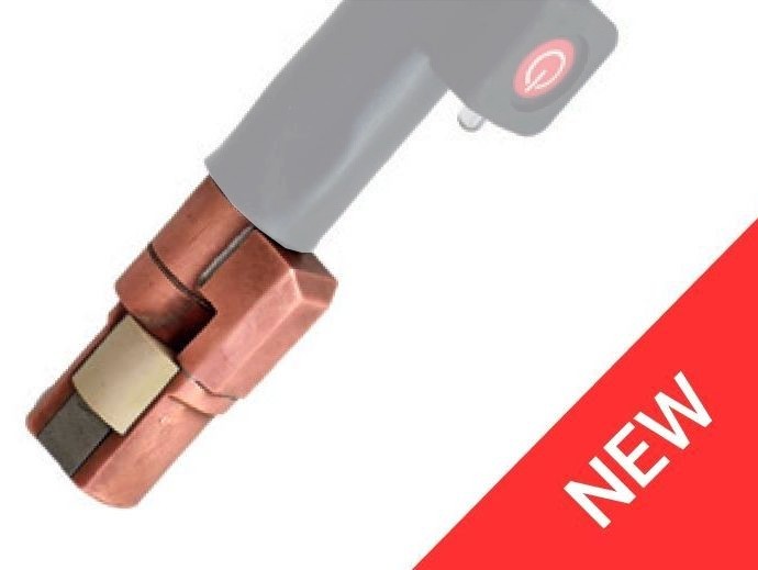 Zbliżenie na końcówkę doczołową 27mm do podgrzewacza indukcyjnego