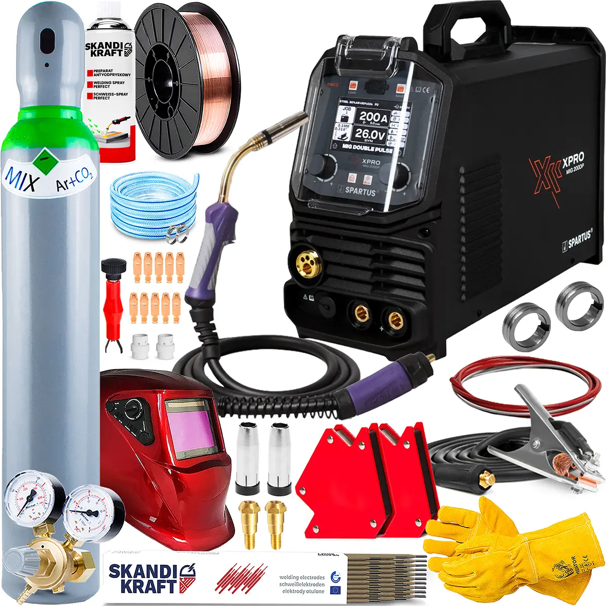 Spawarka Spartus xPro MIG 200 DUAL PULSE pakiet