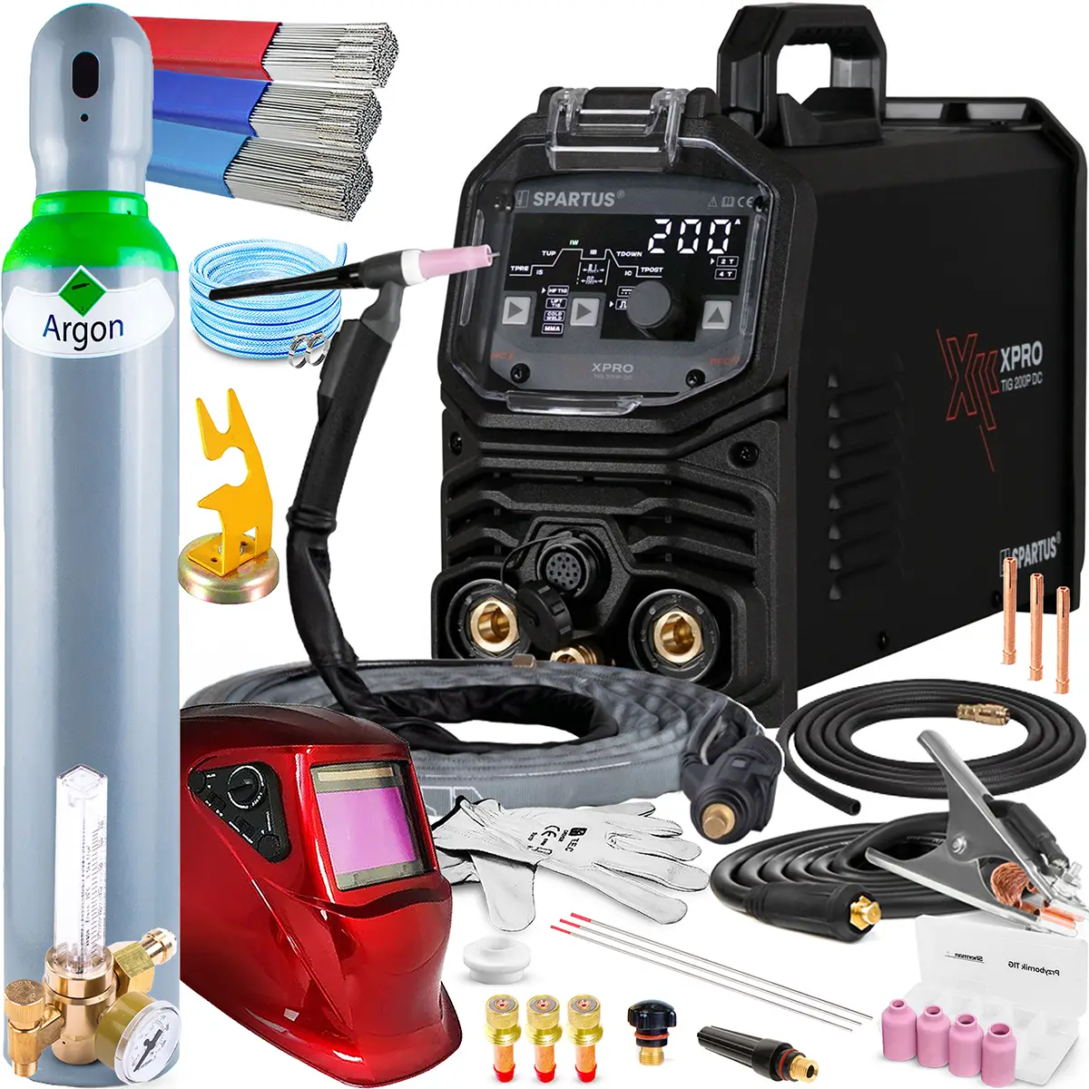 SPARTUS XPro TIG 200P DC - Zestaw Producenta