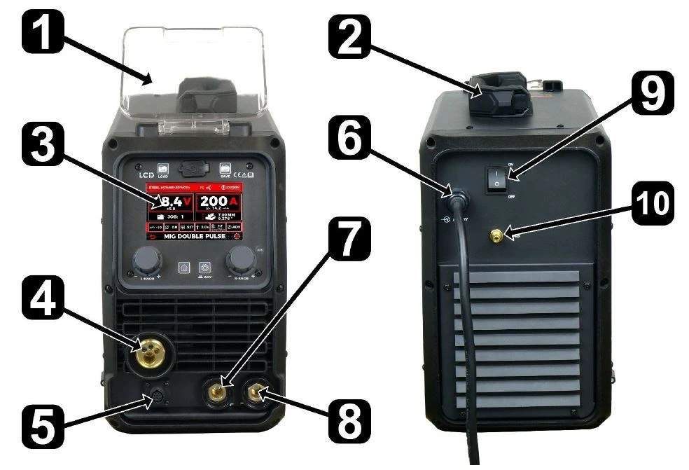 Ideal TECNO MIG 210 PULSE LCD Black Series 4x4