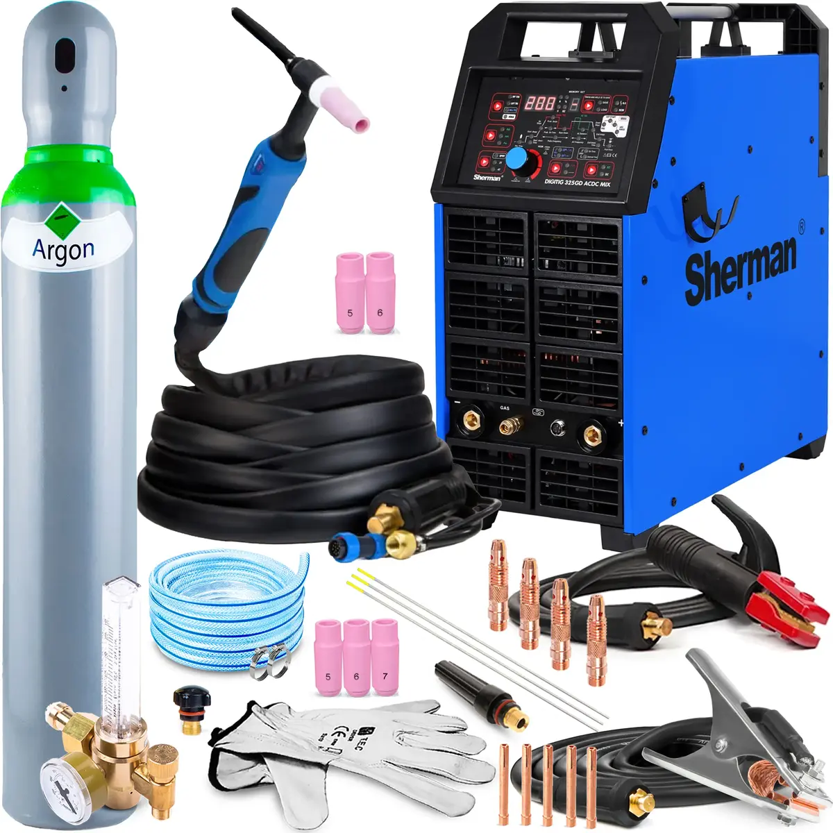 Spawarka Sherman DIGITIG 325 GD AC/DC MIX - Zestaw Producenta